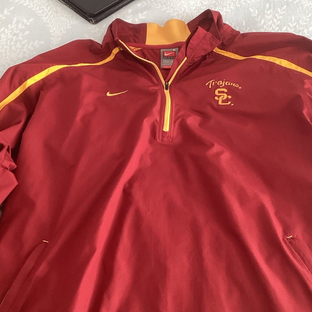 Nike Red and Gold Trojans Quarter-Zip Jacket